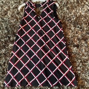 Black and red keyhole dress